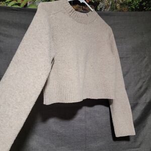 Universal Thread Beige Cropped Crewneck Sweater